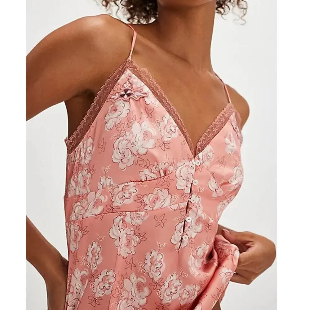 NWT New Free People Night Special Tangerine Combo Cami Top Size L